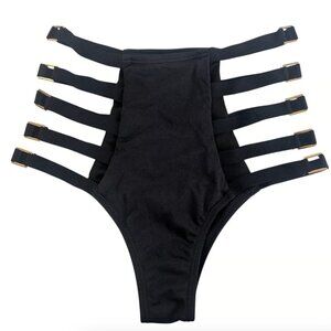 VICTORIA'S SECRET / HIGH WAIST BIKINI BOTTOM / BLACK / SIZE S